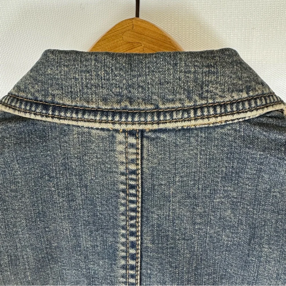 Vintage denim tailored blazer w stretch y2k Nordstrom classiques entier M Petite - Picture 8 of 17